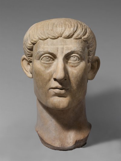 Marmorporträtkopf des Kaisers Konstantin I., ca. 325-370 n. Chr. (Marmor) von Roman