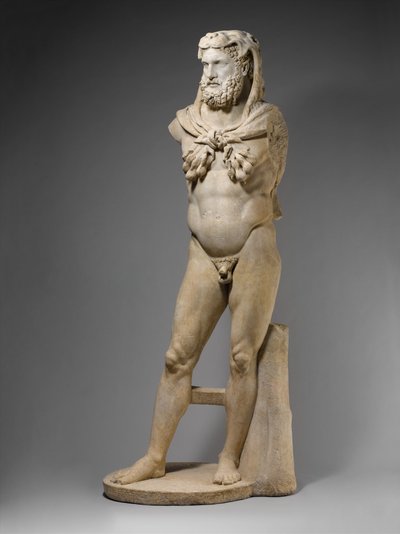 Marmorstatue eines bärtigen Herkules, 68-98 n. Chr. (Marmor) von Roman