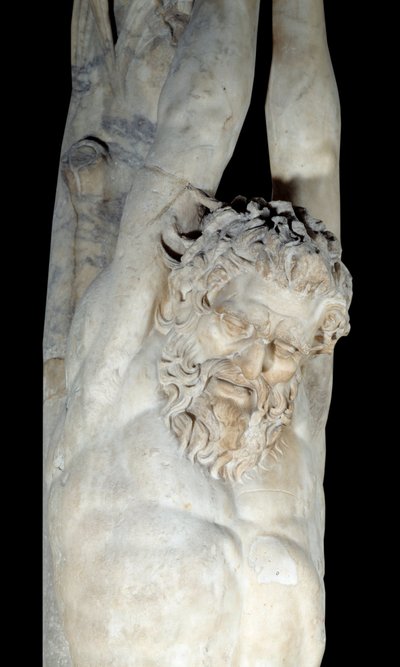Martern des Marsyas, aufgehängt an einem Kiefernstamm (Detail) von Roman