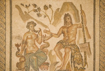 Mosaik von Polyphem und Galatea, aus der Halle der Mosaiken im Alcazar der Christlichen Könige von Roman