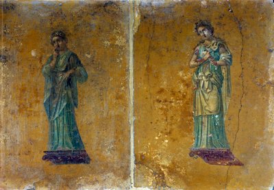 Porträts von zwei Musen: Polymnie und Kalliope (Fresken von Pompeji) von Roman
