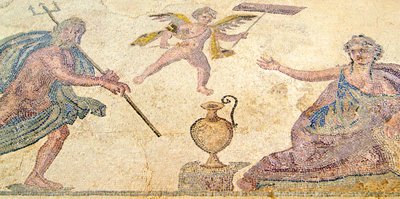 Poseidon und Amymone, Haus des Dionysos, Paphos, Zypern von Roman