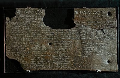 RÖMISCHE KUNST: Dekret von Pompeius Strabone Gneo., 98-90 v. Chr. von Roman