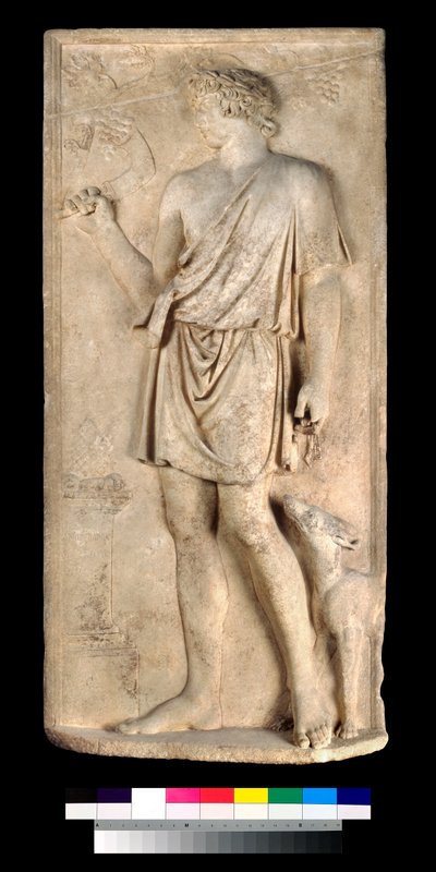 Relief von Antinous als Dionysos oder Silvanus, Trauben erntend von Roman