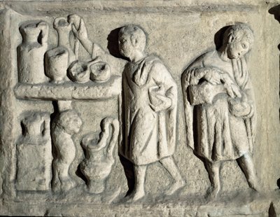 Römische Kunst: „Hausangestellter bei der Arbeit“ (1. Jahrhundert n. Chr.) von Roman