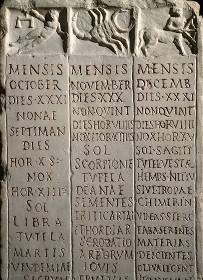 Römische Kunst: Kalender vom Marsfeld von Roman