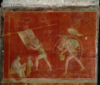 Römische Kunst: „Fullonica“ oder Szene der Kleiderreinigung von Roman