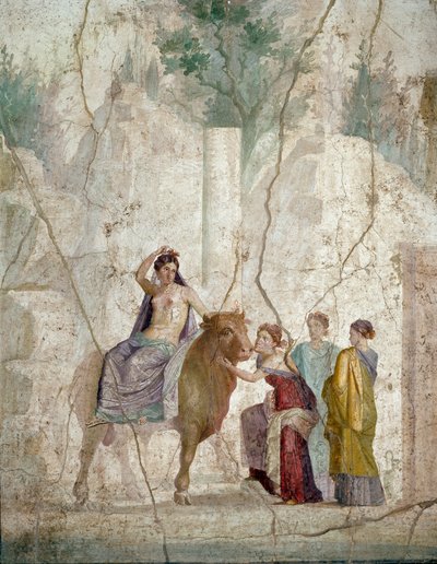 Römische Kunst: Die Entführung Europas. Fresko aus Pompeji. Anfang des 1. Jahrhunderts n. Chr. von Roman