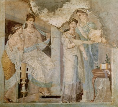 Sklave kämmt das Haar eines Mädchens, Herculaneum, Dritter Stil von Roman
