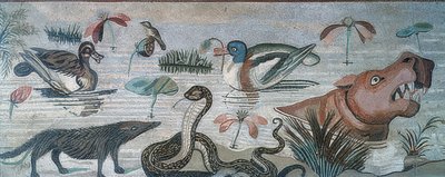 Tiere im Nil, aus dem Haus des Fauns, Pompeji von Roman