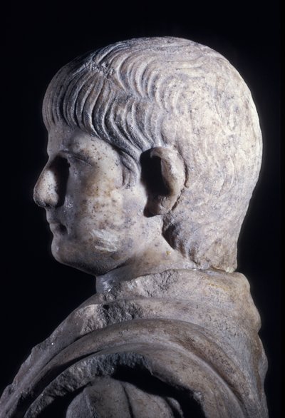 Togastatue des jungen Nero, Seitenansicht des Kopfes, ca. 50 n. Chr. (Detail) von Roman