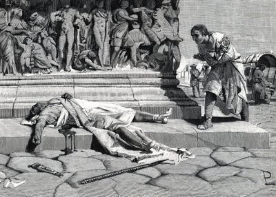 Die Leiche von Publius Clodius Pulcher (92-52 v. Chr.) auf der Via Appia in Rom gefunden von Roman