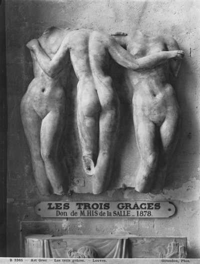 Die drei Grazien, römische Kopie eines hellenistischen griechischen Originals aus dem 2. Jahrhundert v. Chr. (Marmor) von Roman Imperial Period