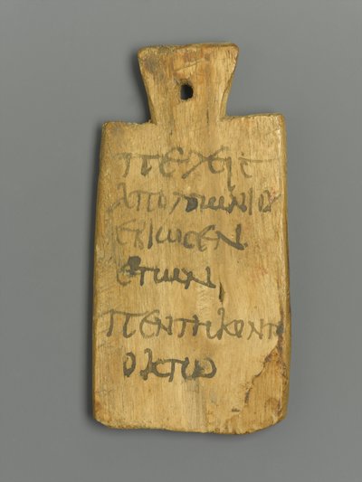 Mumienanhänger mit griechischer Inschrift von Roman Period Egyptian