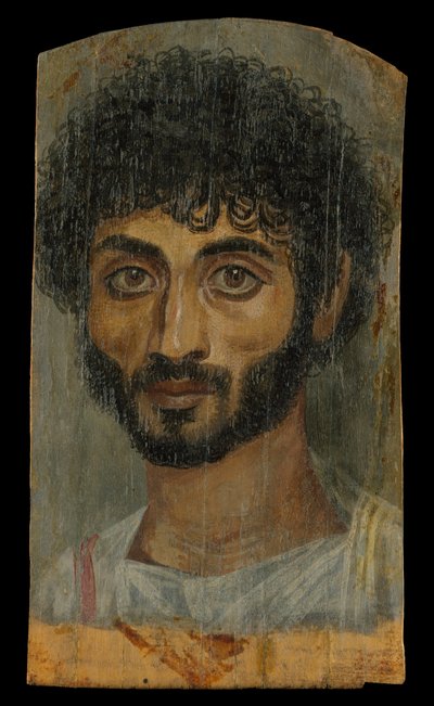 Porträt eines dünn gesichtigen, bärtigen Mannes, 160-180 n. Chr. von Roman Period Egyptian