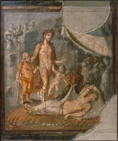 Ariadne von Theseus auf Naxos verlassen, 1. Hälfte 1. Jahrhundert n. Chr. von Roman Pompeian wall painting.