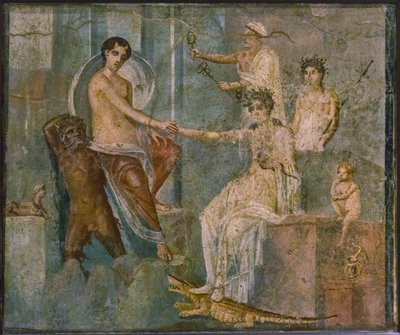 Jupiter und Io von Roman Pompeian wall painting.