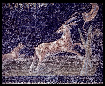 Detail der Wandmosaiken des Nymphäums der Casa di Nettuno e Anfitrite von Roman Roman