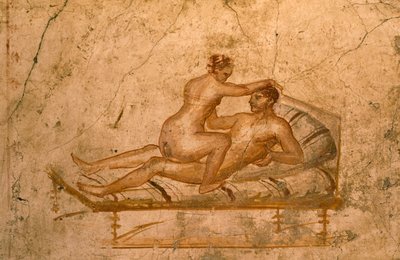 Erotisches Fresko aus dem Cubiculum des Hauses der Vettii, Pompeji (UNESCO-Welterbeliste) von Roman Roman
