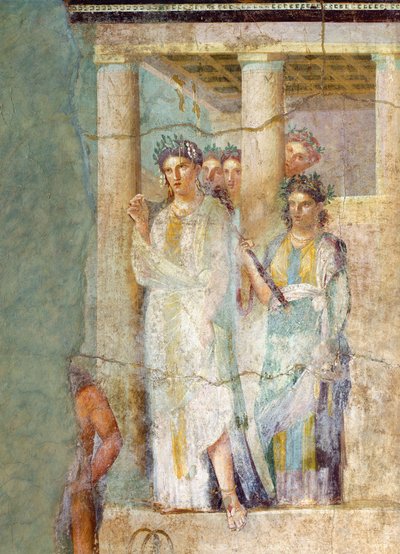 Fresko, das Iphigenie in Tauris darstellt, aus dem Haus des Pinario Ceriale in Pompeji, Kampanien, römische Zivilisation von Roman Roman