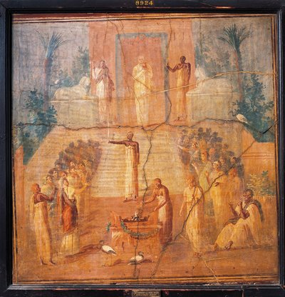 Fresko der Isis-Verehrung, aus Ercolano, Provinz Neapel, Italien von Roman Roman