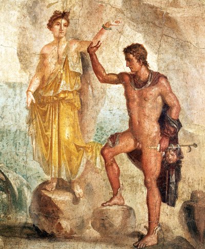 Fresko, das Perseus und Andromeda darstellt von Roman Roman
