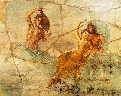 Fresko, das Poseidon und Amphitrite darstellt, aus Pompeji, Italien von Roman Roman