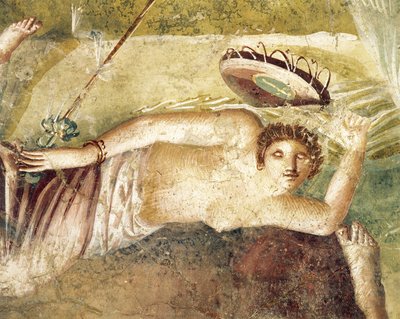 Fresko, das eine schlafende Mänade darstellt, aus dem Haus des Citharisten, Pompeji, Italien von Roman Roman