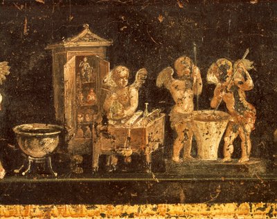 Fresko aus dem Haus der Vetti, Pompeji, Kampanien, Römische Zivilisation von Roman Roman