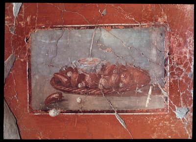 Fresko des Kryptoportikus der Casa dei Cervi, 5. Jahrhundert v. Chr. - 1. Jahrhundert n. Chr. von Roman Roman
