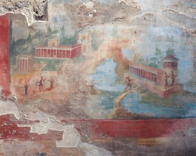 Fresko des Brunnen-Nymphaeums aus dem Haus des kleinen Brunnens, Pompeji (UNESCO-Weltkulturerbe) von Roman Roman