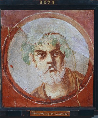 Porträt eines alten Mannes (wahrscheinlich ein Dichter oder Philosoph) aus Italien, Kampanien, Pompeji von Roman Roman