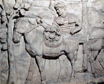 Römische Kunst: Ein Maultier beladen mit Beute von Roman Roman