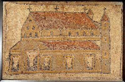 Römische Kunst: Mosaik einer Basilika in Perspektive (2. Hälfte des 5. Jahrhunderts, Naher Osten) von Roman Roman