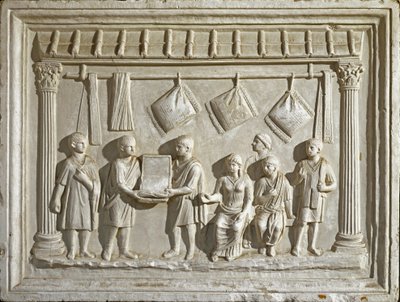 Römische Kunst: Gussform eines Stoffes und Wandteppiche von Roman Roman