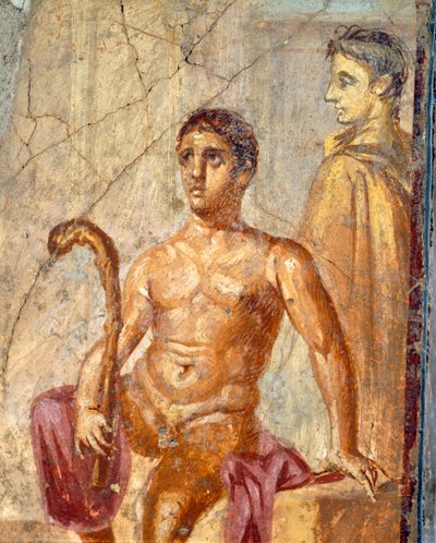Selene und Endymion, Fresko aus dem Haus des Jahrhunderts, Pompeji, Kampanien, römische Zivilisation von Roman Roman