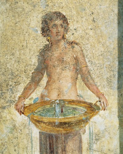 Frau mit Wassereimer (Detail) aus Pompeji, Fresko von Roman Roman