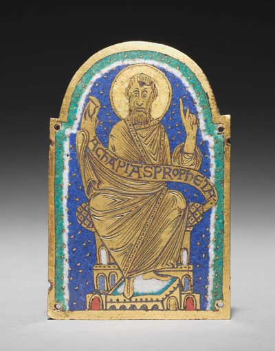 Plakette: Sitzender Prophet von einem Reliquienschrein: Achapias von Romanesque
