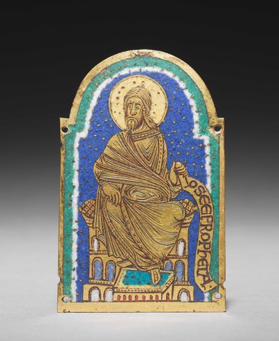 Plakette: Sitzender Prophet von einem Reliquienschrein: Osea (Hosea), ca. 1170-1180 von Romanesque