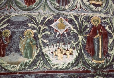 Salomo, Detail vom Baum Jesse, Südwand der Kirche, ca. 1601 von Romanian School