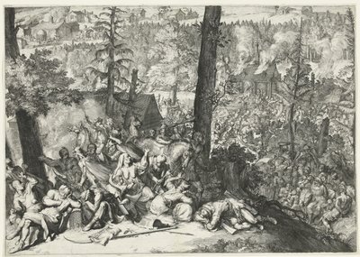 Sieg von Herzog Karl V. von Lothringen und Markgraf Ludwig Wilhelm von Baden-Baden über die Türken, 1687 von Romeyn de Hooghe (attributed to)