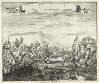 Seeschlacht vor Malaga, 1704 von Romeyn de Hooghe (attributed to)