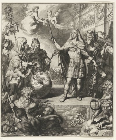 Allegorisches Porträt von Karl II. von Spanien von Romeyn de Hooghe