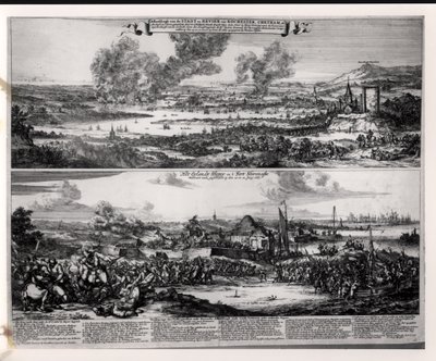 Niederländischer Angriff auf den Fluss Medway, 20. und 21. Juni 1667, graviert von Nicolas Visscher von Romeyn de Hooghe