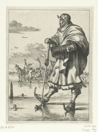Modefiguren Nr. 11: Golfer auf dem Eis von Romeyn de Hooghe