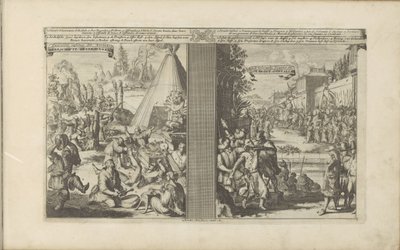 Heiler in Arclada; Jesuit wird von einem Zollmeister in Golkonda rasiert (Serie) von Romeyn de Hooghe
