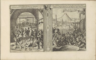 Häuptling Smith bei den Virginianern; Königliches Fest in Pegu von Romeyn de Hooghe