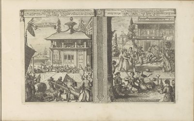 Japanischer Handel; Hof des Königs der Calaminhans von Romeyn de Hooghe