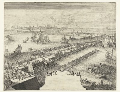 Schiffsbrücke von Parma über die Schelde, 1585 von Romeyn de Hooghe