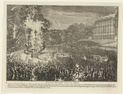 Feuerwerk im Palastgarten, 1686 von Romeyn de Hooghe